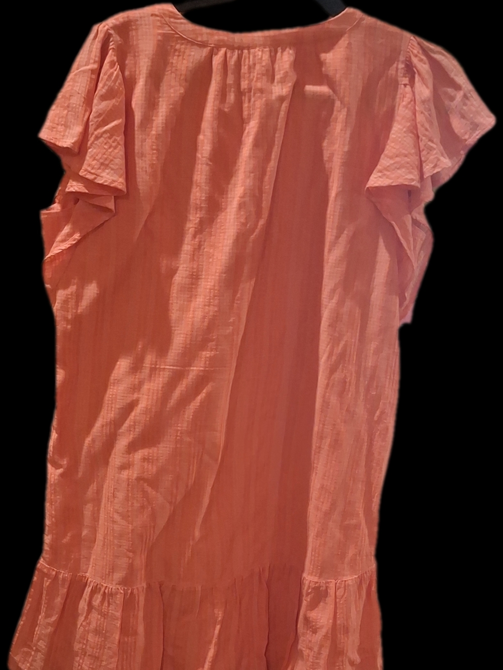 LOFT Coral Pintuck Ruffle Mini Dress - Picture 3 of 12